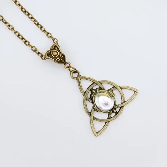 Μπρούντζινο Mystic Μενταγιόν Crystal Triquetra