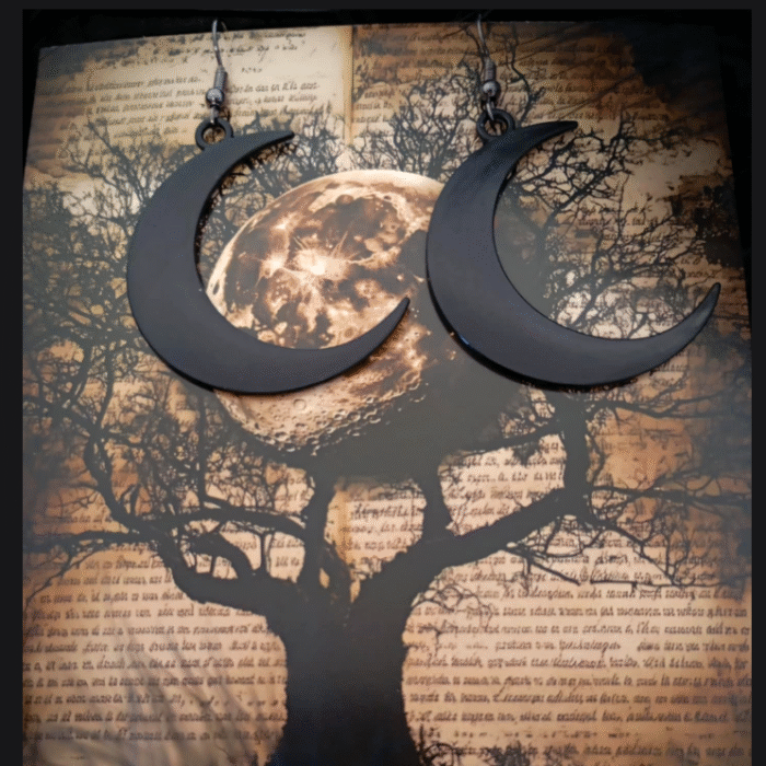 Μαύρα Μεταλλικά Gothic Σκουλαρίκια Black Crescents