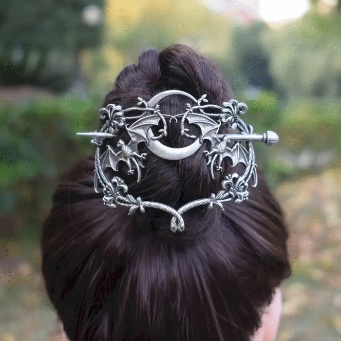 Ασημί Gothic Vampire Bats Hair Nest