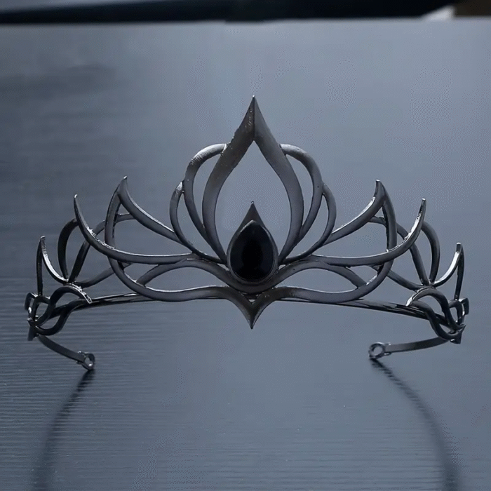 Gunmetal Gothic Στέμμα Black Crystal Dark Night Queen