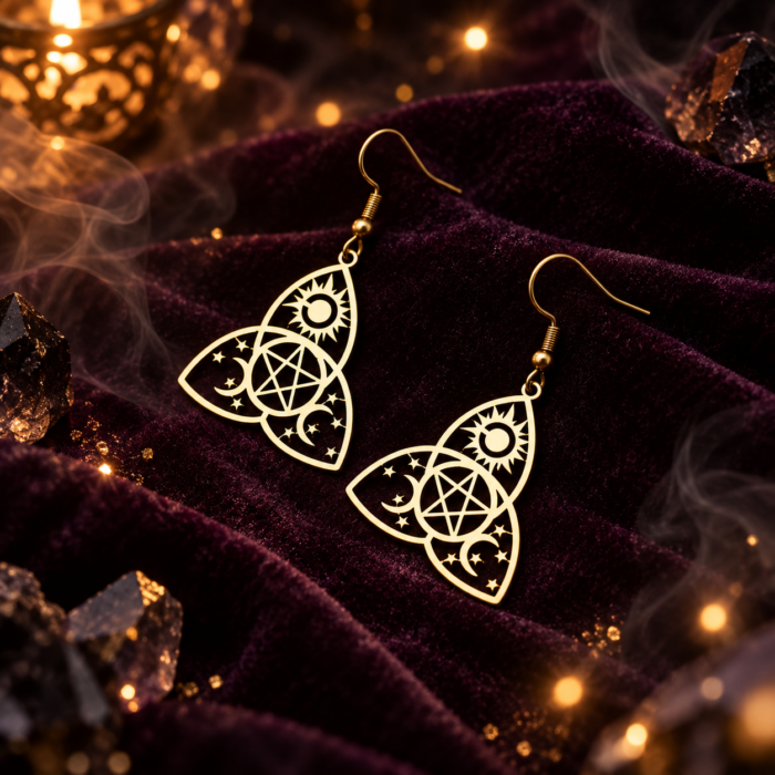 Χρυσά Ατσάλινα Mystic Σκουλαρίκια Celestial Coven